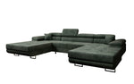 Lade das Bild in den Galerie-Viewer, Luxuriöses Designer U-Sofa Calvera mit Schlaffunktion und Stauraum in Cordstoff
