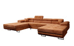 Lade das Bild in den Galerie-Viewer, Luxuriöses Designer U-Sofa Calvera mit Schlaffunktion und Stauraum in Cordstoff
