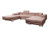 Luxuriöses Designer U-Sofa Calvera mit Schlaffunktion und Stauraum in Cordstoff