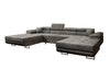 Luxuriöses Designer U-Sofa Calvera mit Schlaffunktion und Stauraum in Cordstoff