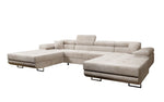 Lade das Bild in den Galerie-Viewer, Luxuriöses Designer U-Sofa Calvera mit Schlaffunktion und Stauraum in Cordstoff
