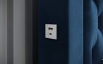 Lade das Bild in den Galerie-Viewer, Luxuriöses Samt Polsterbett Ida mit RGB-Beleuchtung, USB-Anschluss und Stauraum
