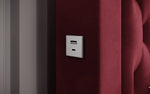 Lade das Bild in den Galerie-Viewer, Luxuriöses Samt Polsterbett Ida mit RGB-Beleuchtung, USB-Anschluss und Stauraum
