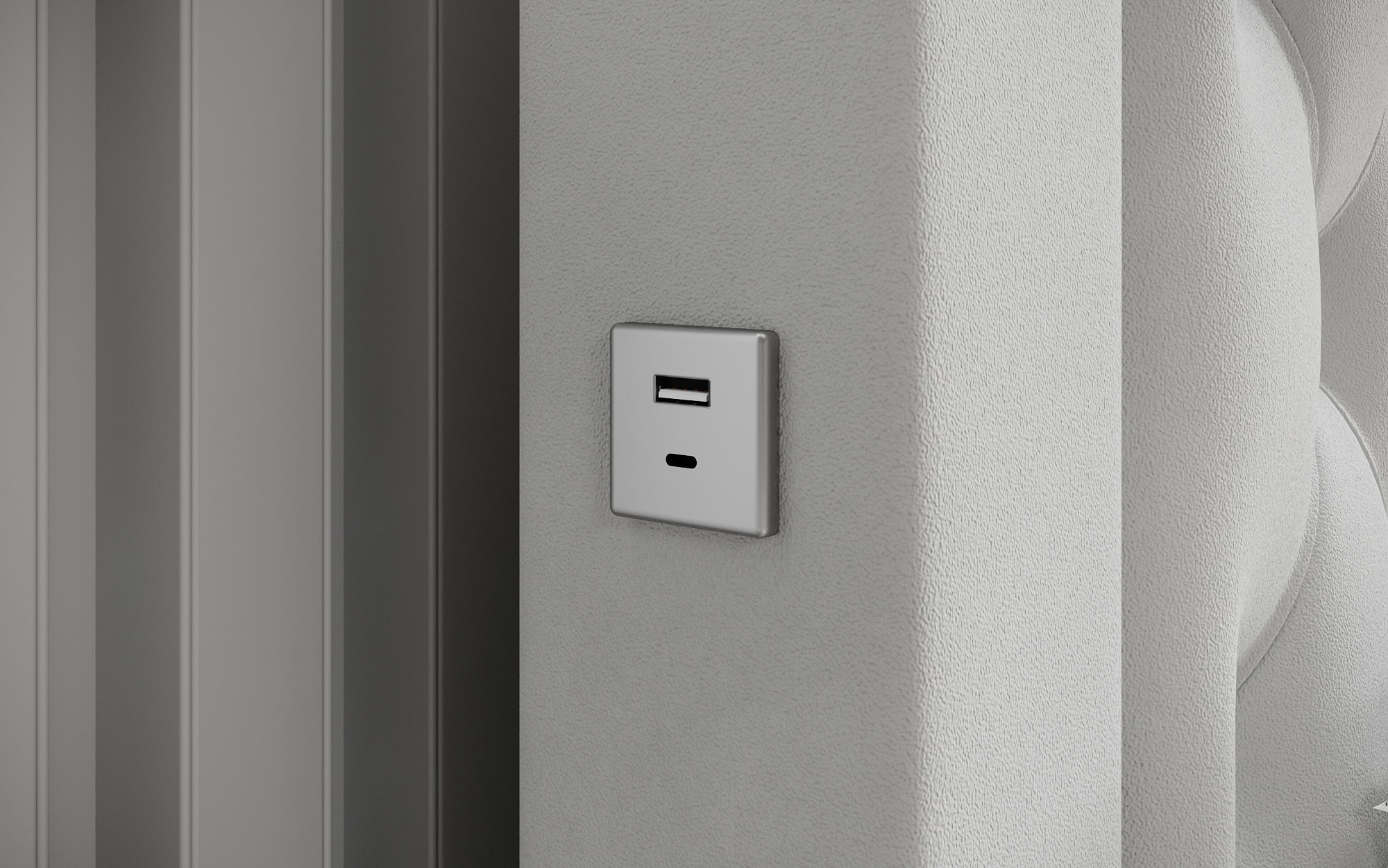 Luxuriöses Samt Polsterbett Ida mit RGB-Beleuchtung, USB-Anschluss und Stauraum