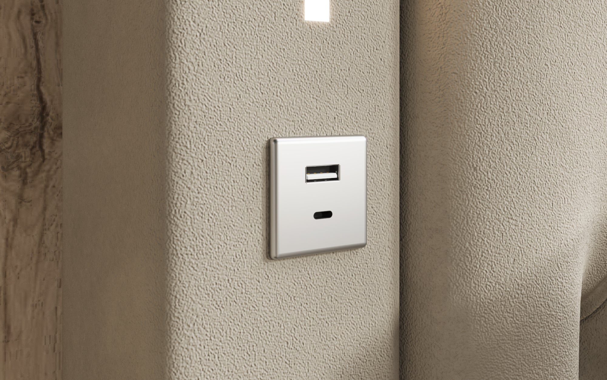 Luxuriöses Designer-Polsterbett Relina: Samt, RGB-Beleuchtung, USB & Geräumiger Stauraum