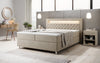 Luxuriöses Samt-Boxspringbett Troja mit Stauraum, RGB-LED, USB-Anschluss, USBC, Fernbedienung