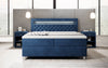 Luxuriöses Samt-Boxspringbett Troja mit Stauraum, RGB-LED, USB-Anschluss, USBC, Fernbedienung