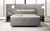 Luxuriöses Samt-Boxspringbett Troja mit Stauraum, RGB-LED, USB-Anschluss, USBC, Fernbedienung
