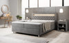 Luxuriöses Samt-Boxspringbett Troja mit Stauraum, RGB-LED, USB-Anschluss, USBC, Fernbedienung