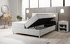 Luxuriöses Samt-Boxspringbett Troja mit Stauraum, RGB-LED, USB-Anschluss, USBC, Fernbedienung