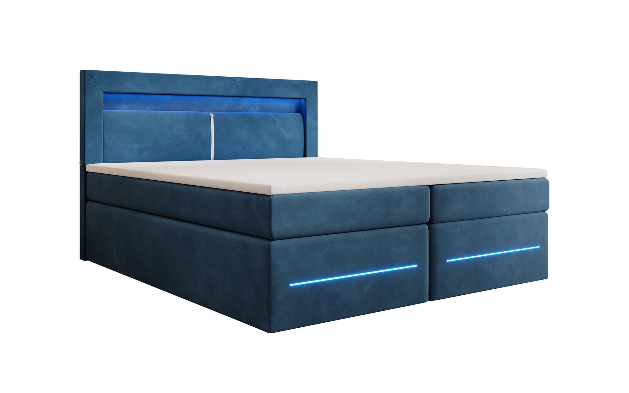 Minera Boxspringbett mit LED, USB, Stauraum – Luxuriöser Schlafkomfort