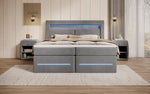 Lade das Bild in den Galerie-Viewer, Minera Boxspringbett mit LED, USB, Stauraum – Luxuriöser Schlafkomfort
