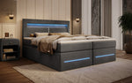 Lade das Bild in den Galerie-Viewer, Minera Boxspringbett mit LED, USB, Stauraum – Luxuriöser Schlafkomfort
