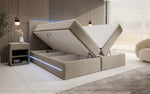 Lade das Bild in den Galerie-Viewer, Luxuriöses Samt Boxspringbett Voyage mit LED-Beleuchtung und Stauraum
