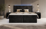 Lade das Bild in den Galerie-Viewer, Luxuriöses Boxspringbett Voyage mit LED &amp; Stauraum, Samtbezug
