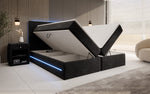 Lade das Bild in den Galerie-Viewer, Luxuriöses Samt Boxspringbett Voyage mit LED-Beleuchtung und Stauraum
