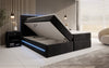 Luxuriöses Boxspringbett Voyage mit LED & Stauraum, Samtbezug