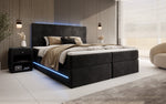 Lade das Bild in den Galerie-Viewer, Luxuriöses Boxspringbett Voyage mit LED &amp; Stauraum, Samtbezug

