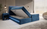 Lade das Bild in den Galerie-Viewer, Luxuriöses Boxspringbett Voyage mit LED &amp; Stauraum, Samtbezug
