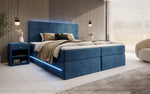 Lade das Bild in den Galerie-Viewer, Luxuriöses Boxspringbett Voyage mit LED &amp; Stauraum, Samtbezug
