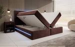 Lade das Bild in den Galerie-Viewer, Luxuriöses Samt Boxspringbett Voyage mit LED-Beleuchtung und Stauraum
