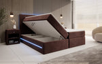 Lade das Bild in den Galerie-Viewer, Luxuriöses Samt Boxspringbett Voyage mit LED-Beleuchtung und Stauraum
