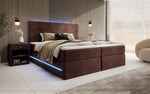 Lade das Bild in den Galerie-Viewer, Luxuriöses Boxspringbett Voyage mit LED &amp; Stauraum, Samtbezug
