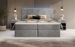 Lade das Bild in den Galerie-Viewer, Luxuriöses Boxspringbett Voyage mit LED &amp; Stauraum, Samtbezug
