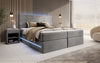 Luxuriöses Boxspringbett Voyage mit LED & Stauraum, Samtbezug