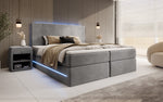 Lade das Bild in den Galerie-Viewer, Luxuriöses Boxspringbett Voyage mit LED &amp; Stauraum, Samtbezug
