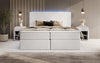 Luxuriöses Boxspringbett Voyage mit LED & Stauraum, Samtbezug