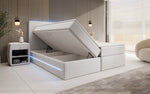 Lade das Bild in den Galerie-Viewer, Luxuriöses Samt Boxspringbett Voyage mit LED-Beleuchtung und Stauraum
