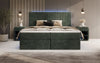 Luxuriöses Boxspringbett Voyage mit LED-Beleuchtung, Stauraum und Cord-Stoffbezug