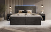 Luxuriöses Boxspringbett Voyage mit LED-Beleuchtung, Stauraum und Cord-Stoffbezug