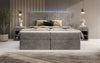 Luxuriöses Boxspringbett Voyage mit LED-Beleuchtung, Stauraum und Cord-Stoffbezug