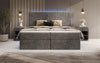 Luxuriöses Boxspringbett Voyage mit LED-Beleuchtung, Stauraum und Cord-Stoffbezug