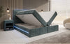 Luxuriöses Boxspringbett Voyage mit LED-Beleuchtung, Stauraum und Cord-Stoffbezug
