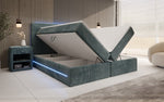 Lade das Bild in den Galerie-Viewer, Luxuriöses Boxspringbett Voyage mit LED-Beleuchtung, Stauraum und Cord-Stoffbezug
