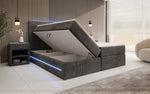 Lade das Bild in den Galerie-Viewer, Luxuriöses Boxspringbett Voyage mit LED-Beleuchtung, Stauraum und Cord-Stoffbezug
