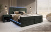 Luxuriöses Boxspringbett Voyage mit LED-Beleuchtung, Stauraum und Cord-Stoffbezug