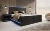 Luxuriöses Boxspringbett Voyage mit LED-Beleuchtung, Stauraum und Cord-Stoffbezug