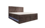 Lade das Bild in den Galerie-Viewer, Luxuriöses Boxspringbett Voyage mit LED-Beleuchtung, Stauraum und Cord-Stoffbezug
