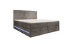 Luxuriöses Boxspringbett Voyage mit LED-Beleuchtung, Stauraum und Cord-Stoffbezug