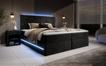 Lade das Bild in den Galerie-Viewer, Luxuriöses Boxspringbett Voyage mit LED &amp; Stauraum, Samtbezug
