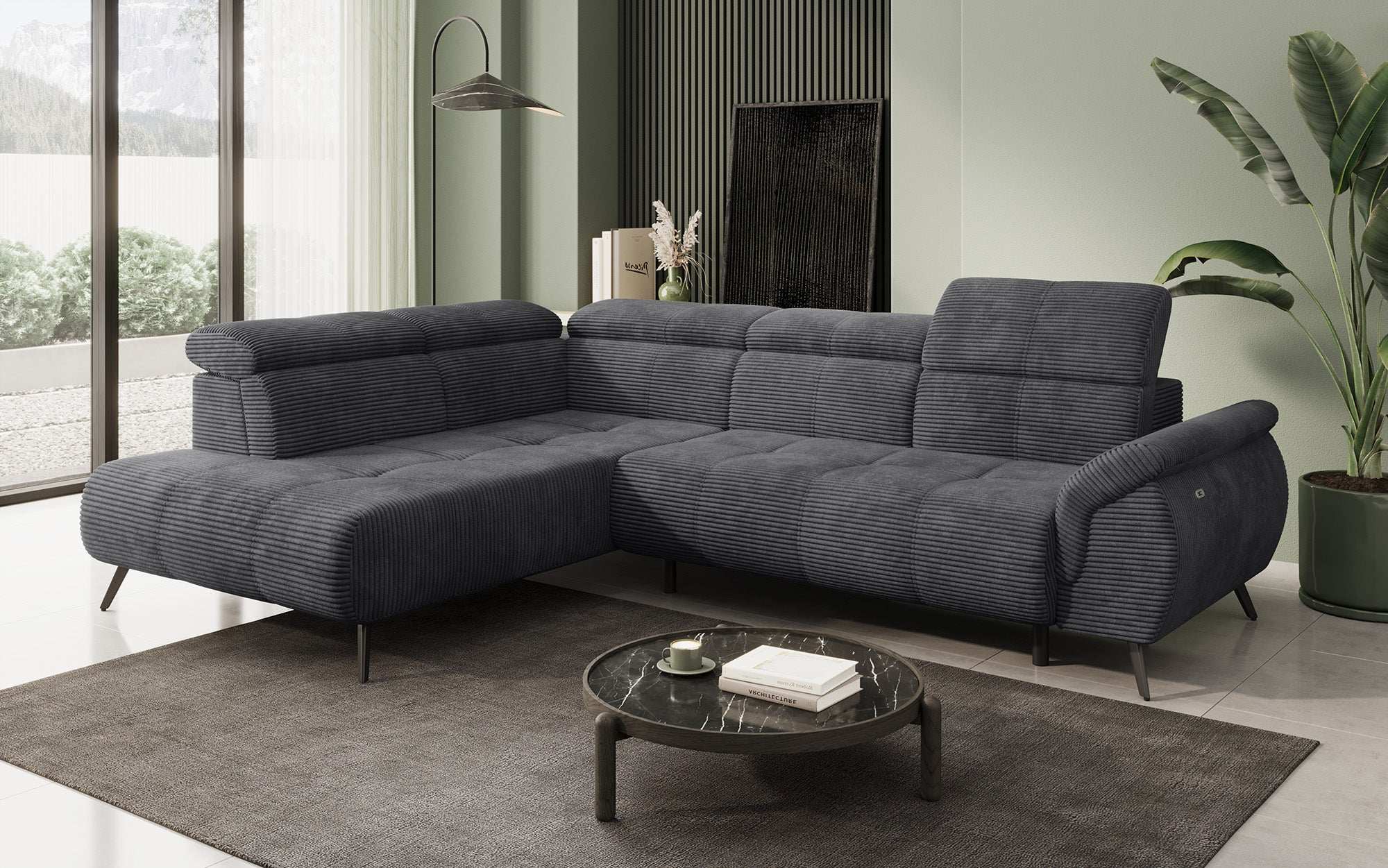 Luxuriöses Designer Sofa Genova II: Elektrische Sitzverlängerung & Integrierter USB-Anschluss