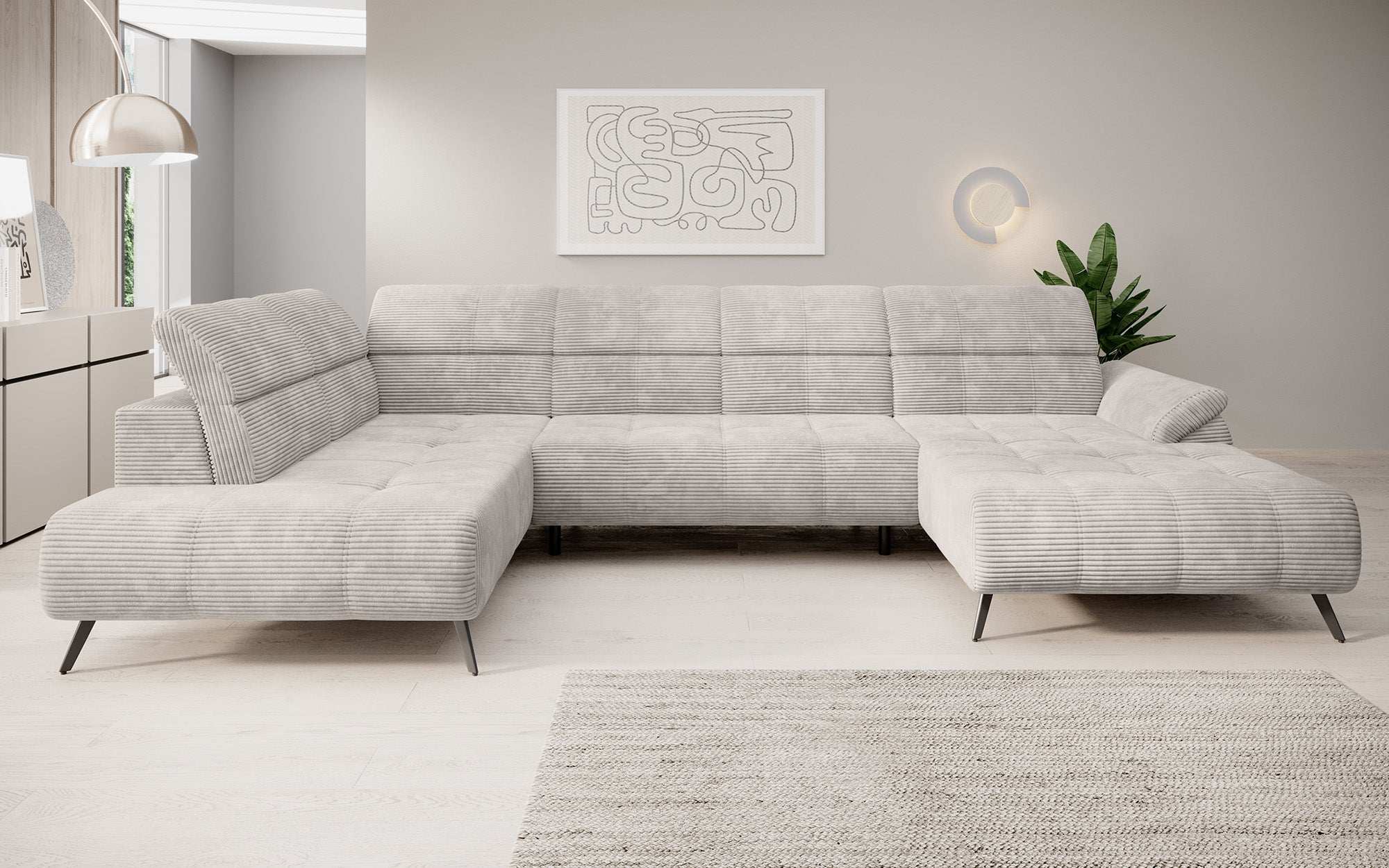 Luxuriöses Designer Sofa Genova III: Elektrischer Sitz, Verstellbare Kopflehnen, Maximaler Komfort