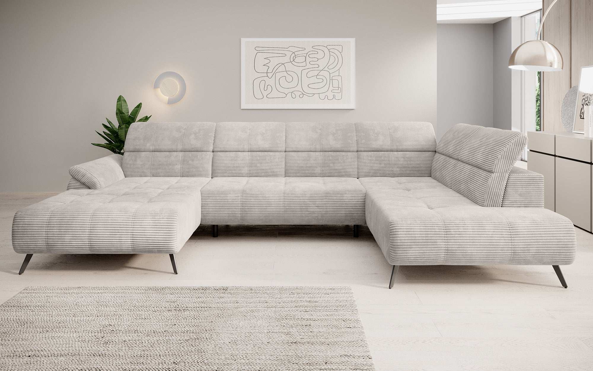 Luxuriöses Designer Sofa Genova III: Elektrischer Sitz, Verstellbare Kopflehnen, Maximaler Komfort