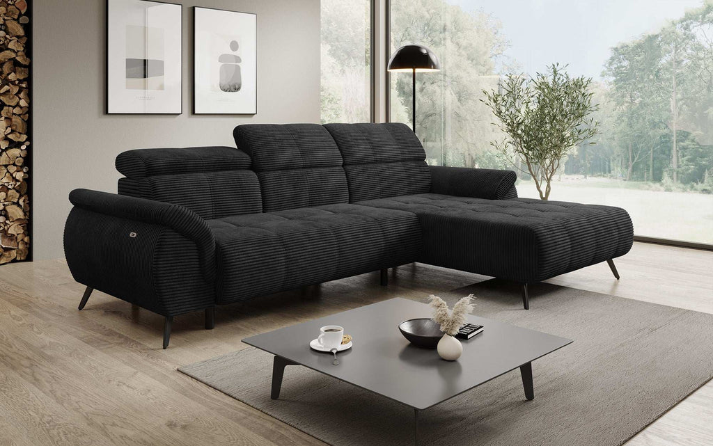 Luxuriöses Designer Sofa Genova I mit elektrischer Sitzverlängerung, USB, Schlaf- & Klappfunktion