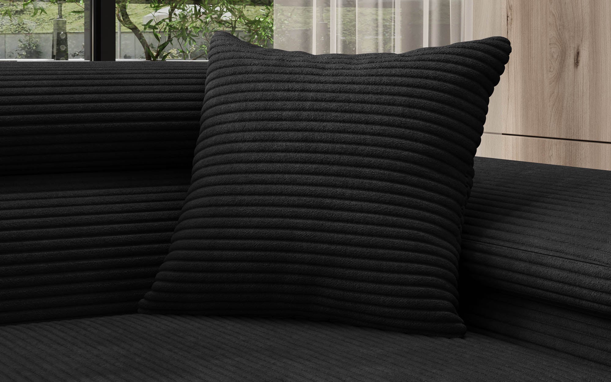 Gava Luxus Cord Zierkissen 50x50 cm – Weiches Quadratisches Dekokissen für Wohnzimmer & Schlafzimmer