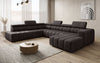 Luxuriöses Aurora Maxi Samt Designer Sofa mit Elektrischer Sitzerweiterung und Schlafsofa-Funktion